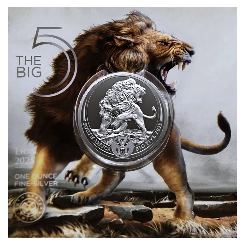 Sudafrica: moneta d'argento Lion 2025 1 oz Monete da collezione