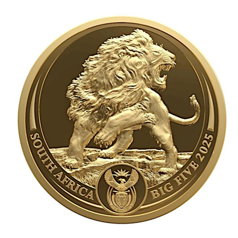 Sudafrica: moneta d'oro Leone 2025 Proof 1/4 oz Monete da collezione