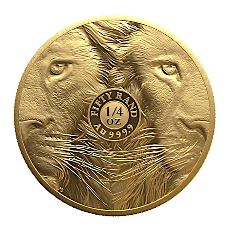 Sudafrica: moneta d'oro Leone 2025 Proof 1/4 oz Monete da collezione