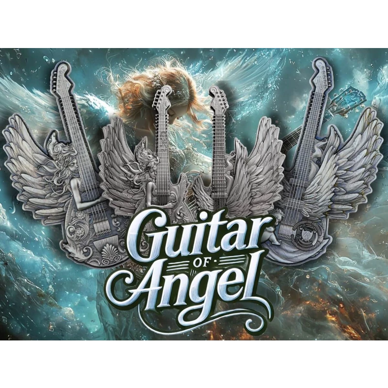 Kamerun: Silbermünze Gitarre des Engels 2025 2 oz Sammlermünzen