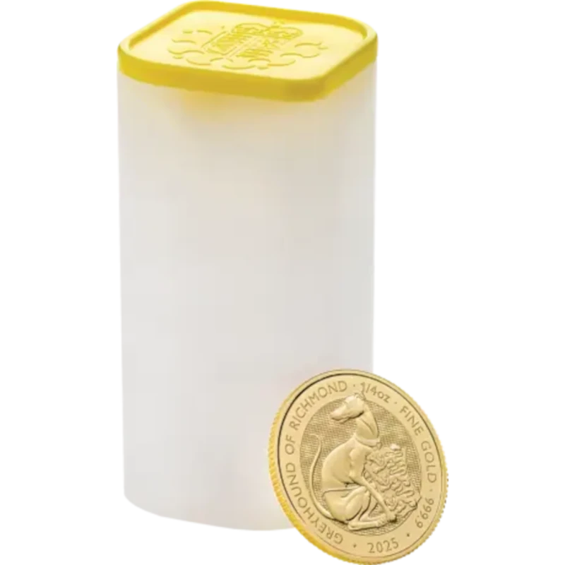 Regno Unito: moneta d'oro Greyhound of Richmond 2025 1/4 oz Monete da investimento