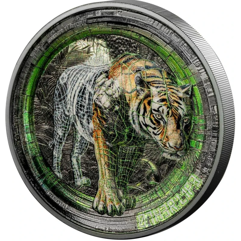 Cook-Inseln: Silbermünze Tiger 2025 Black Proof 3 Unzen Sammlermünzen