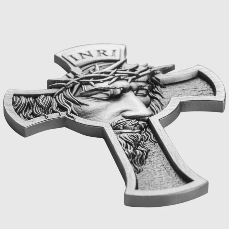 Tschad: Silbermünze Jesus Kreuz 2025 1 oz Sammlermünzen