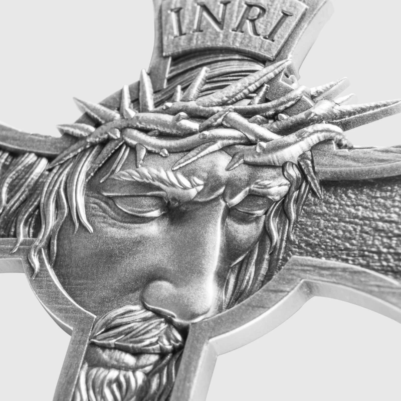 Tschad: Silbermünze Jesus Kreuz 2025 1 oz Sammlermünzen