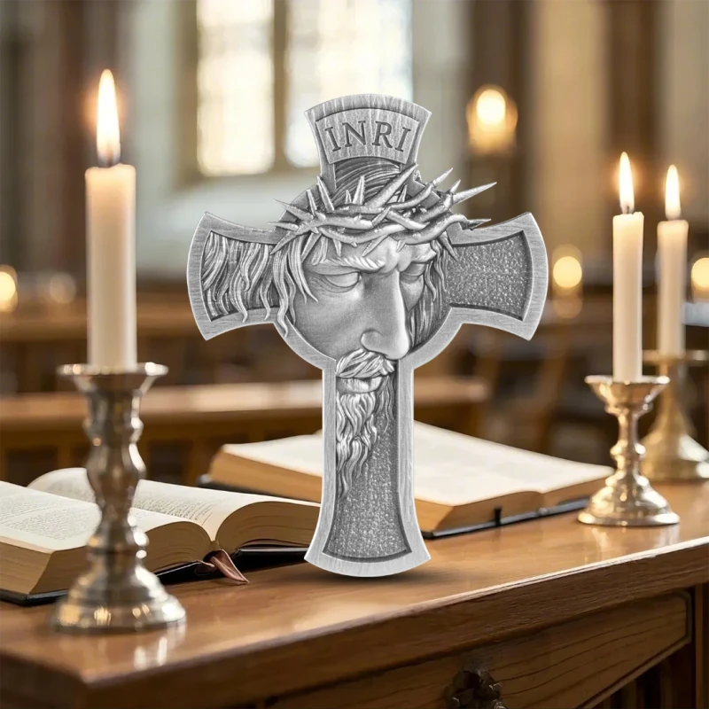 Tschad: Silbermünze Jesus Kreuz 2025 1 oz Sammlermünzen