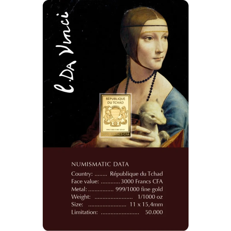 Ciad: moneta d'oro Campo di papaveri vicino ad Argenteuil 1/1000 oz Monete da collezione