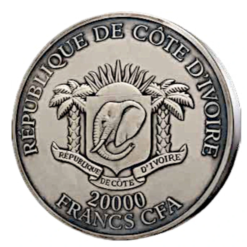 Côte d'Ivoire : pièce en argent Léopard 2023 2000 g  Pièces de collection