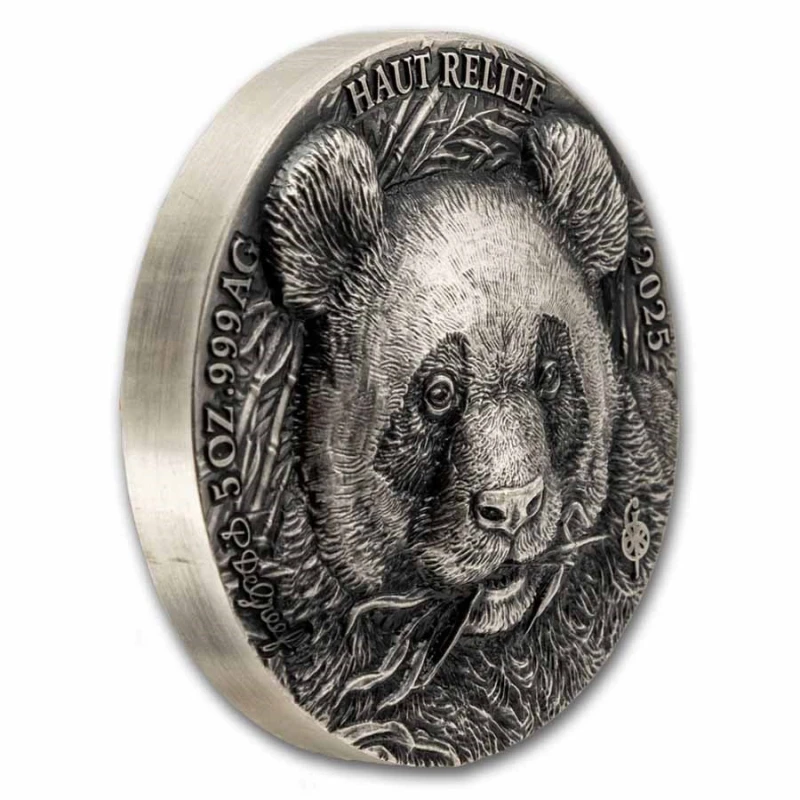 Côte d'Ivoire : pièce en argent Panda 2025 5 oz Pièces de collection