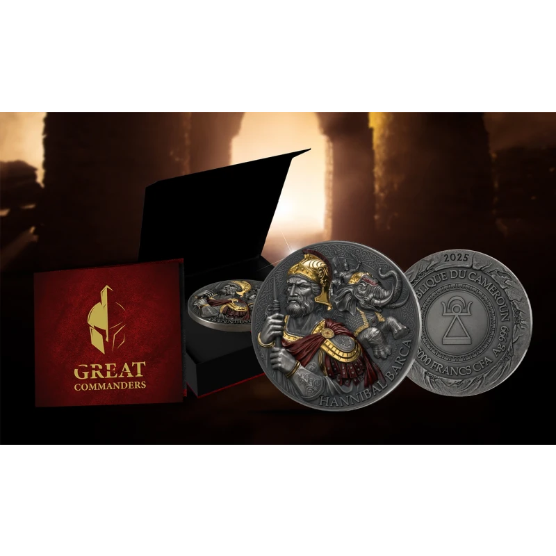 Kamerun: Silbermünze Hannibal 2025 5 oz Sammlermünzen