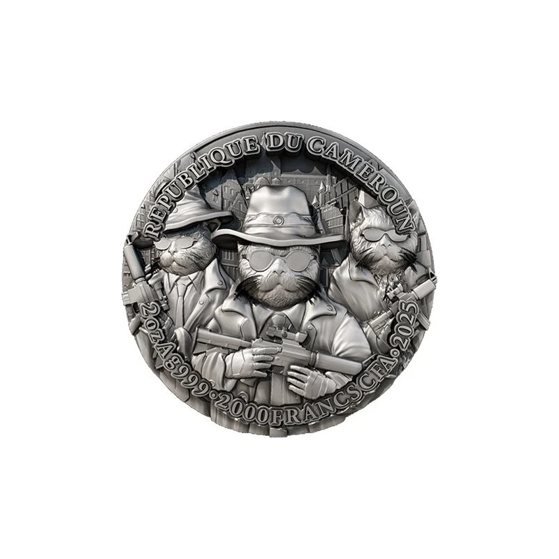 Kamerun: Silbermünze Meow Mafia 2025 2 oz Sammlermünzen