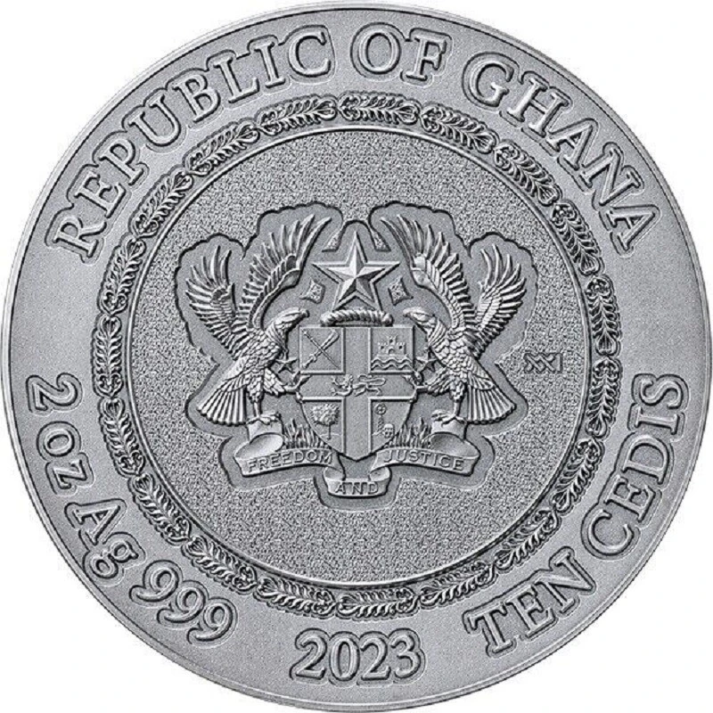Ghana : pièce d'argent Aigle et Corbeau 2023 2 once Pièces de collection