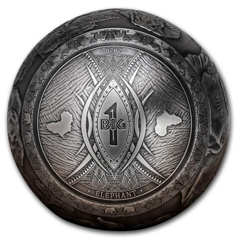 Dschibuti: Silbermünze Elefant 2020 1000 g  Sammlermünzen