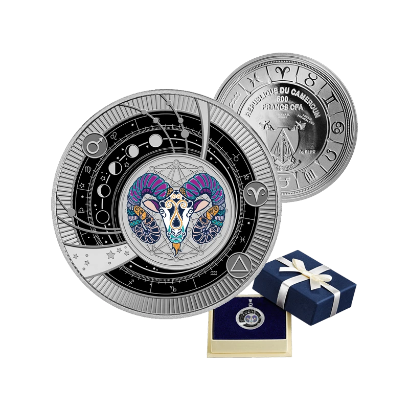 Kamerun: Silbermünze Capricorn 2025 Polierte Platte koloriert 10 g Sammlermünzen