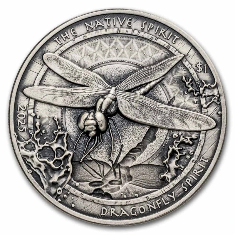 USA Silbermünze Spirit of Native Peoples Dragonfly Spirit 2025 1 oz Sammlermünzen