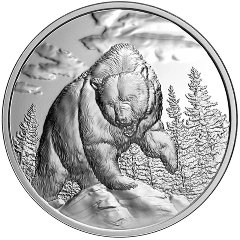 Kanada: Silbermünze Grizzly 2023 Proof Ultrahochrelief 1 oz Sammlermünzen
