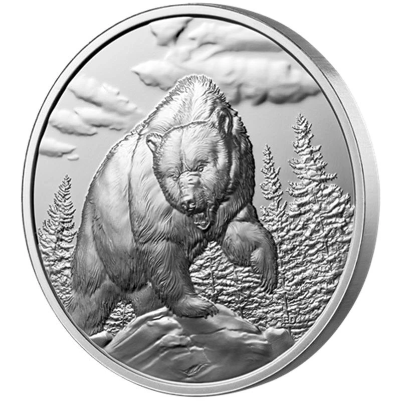 Kanada: Silbermünze Grizzly 2023 Proof Ultrahochrelief 1 oz Sammlermünzen