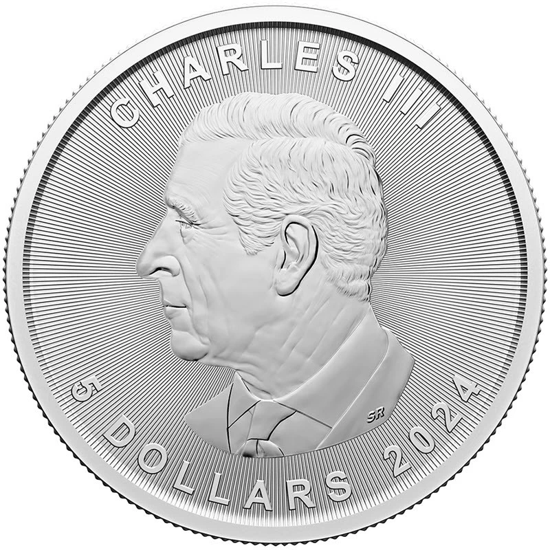 Canada: moneta d'argento Maple Leaf 2024 colorata da 1 oncia Monete da collezione