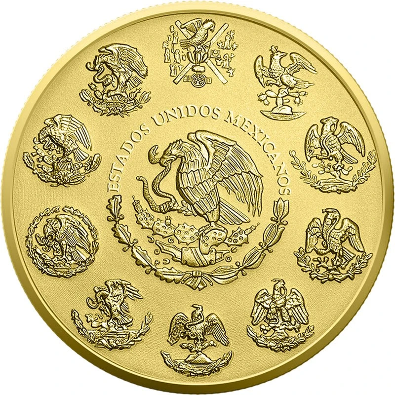 Mexique : pièce en argent Temple aztèque 2023 dorée colorée 1 once Pièces de collection