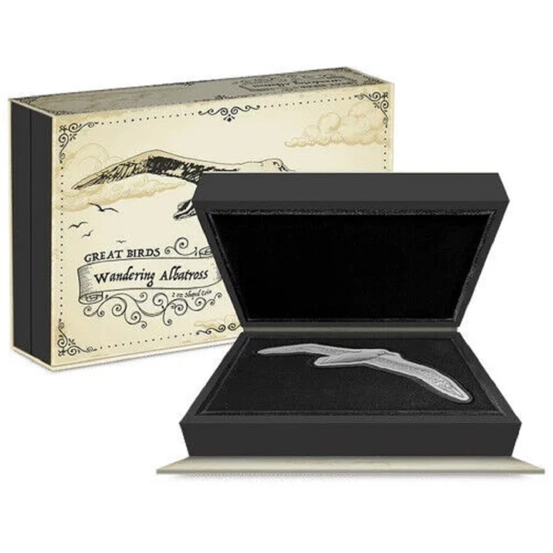 Niue: Silbermünze Wanderalbatros 2023 polierte Platte 2 oz Sammlermünzen