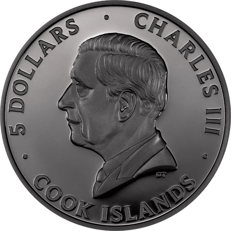 Cook-Inseln: Silbermünze Butterfly 2025 Obsidian Schwarz polierte Platte 1 Unze Sammlermünzen