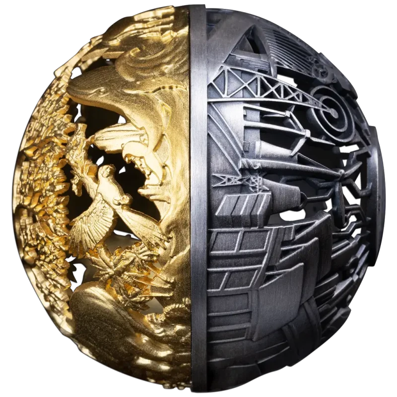 Samoa Silbermünze Natur und Technik 2025 vergoldet 2 oz Sammlermünzen