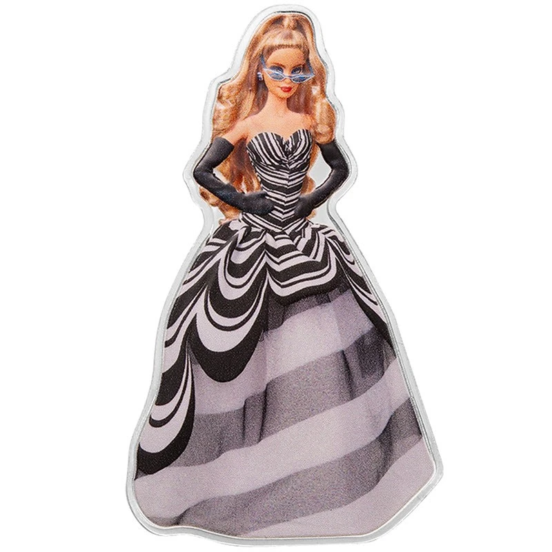 Salomonen Silbermünze Blauer Saphir Barbie 2024 Farbig 1 Unze Sammlermünzen