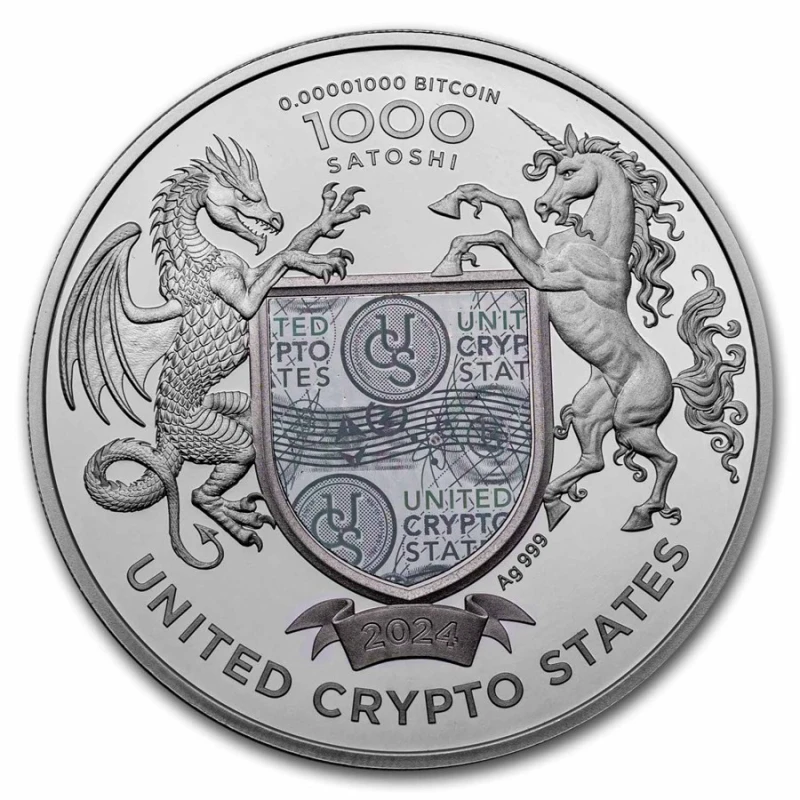 Vereinigte Krypto-Staaten Silbermünze Liberty of Ukraine 2024 polierte Platte 1 oz Sammlermünzen