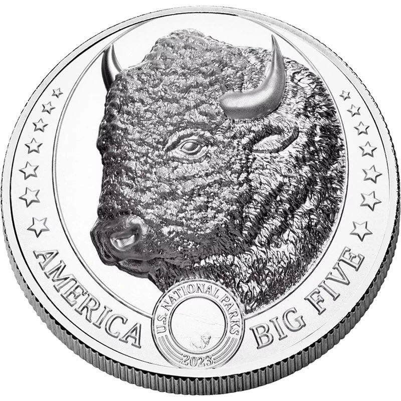 Fidschi Silbermünze Big Five of America Bison 2023 1 oz Sammlermünzen