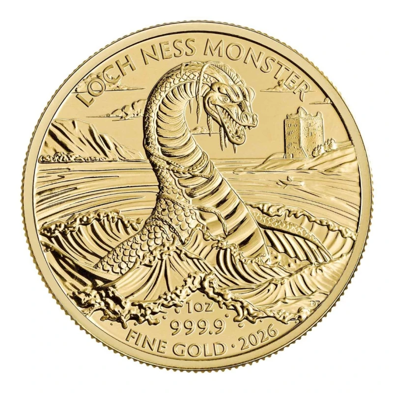 Vereinigtes Königreich Goldmünze Legendäre Kreaturen Loch Ness Monster 2026 1 oz Anlagemünzen