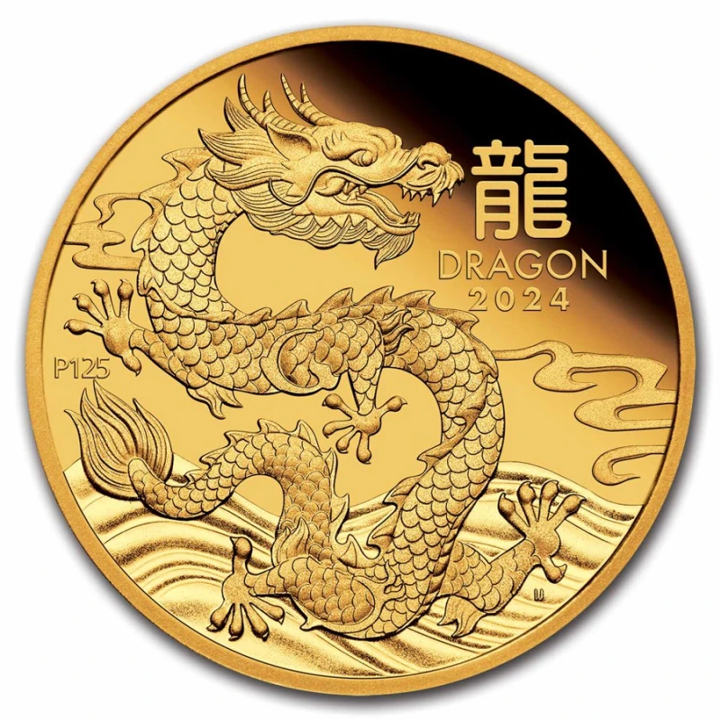 Australien Goldmünze Lunar III Jahr des Drachen 2024 Feinunze 1 oz Sammlermünzen