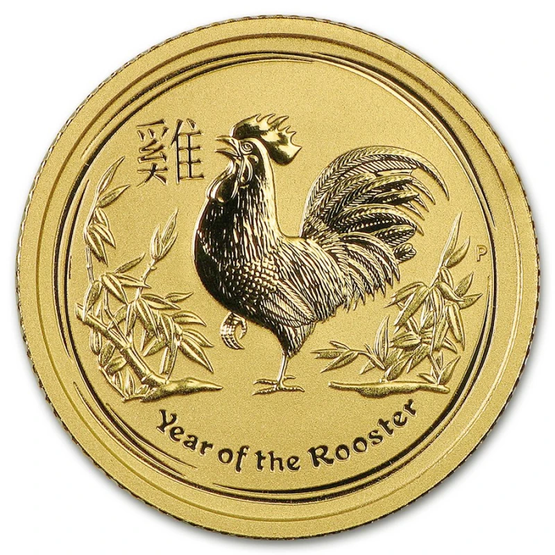 Australie Pièce d'or Lunaire II Année du Coq 2017 1/2 once Pièces de collection