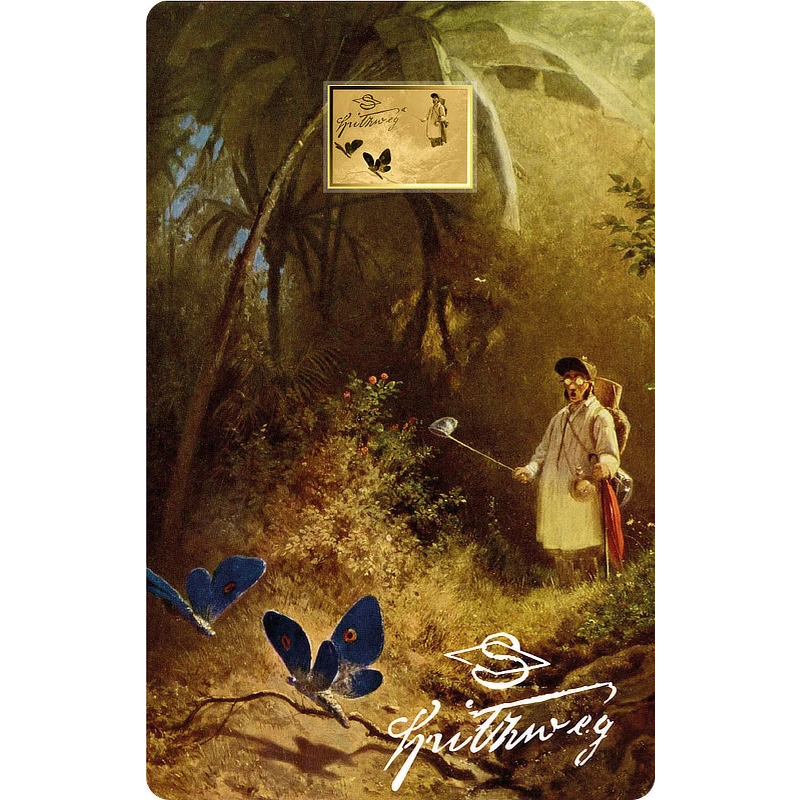 Pièce d'or Tchad Carl Spitzweg Chasseur de papillons 1/1000 once  Pièces de collection
