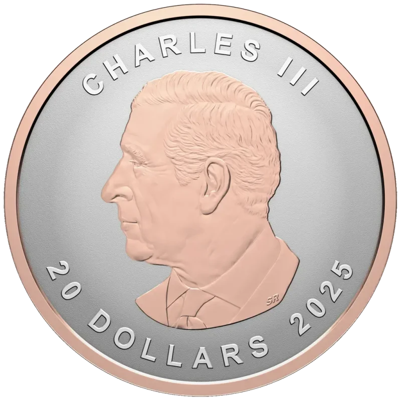 Pièce de monnaie Canada en argent Feuille d'érable 2025 plaquée or rose 1 once Pièces de collection