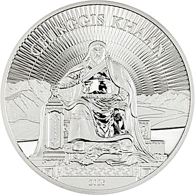 Mongolei Silbermünze Chinggis Khaan 2026 polierte Platte 1 oz Sammlermünzen