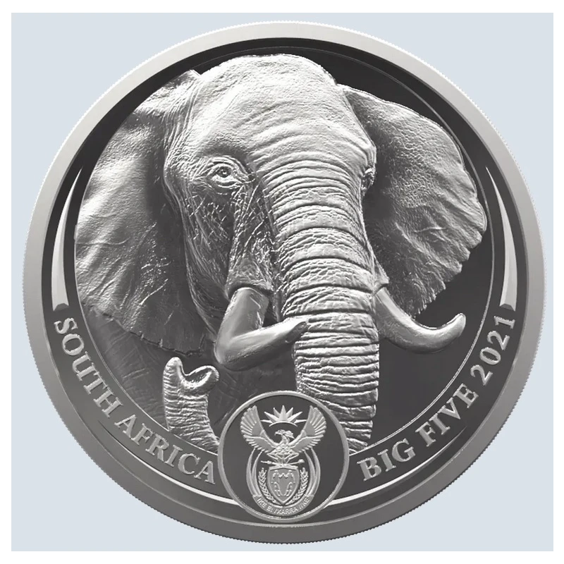 Pièce en platine «Big Five. Éléphant» 2021, 31,1 g Proof Pièces de collection